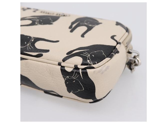 Borsa a tracolla Miu Miu in pelle beige argento Auth 200344M - vista 8
