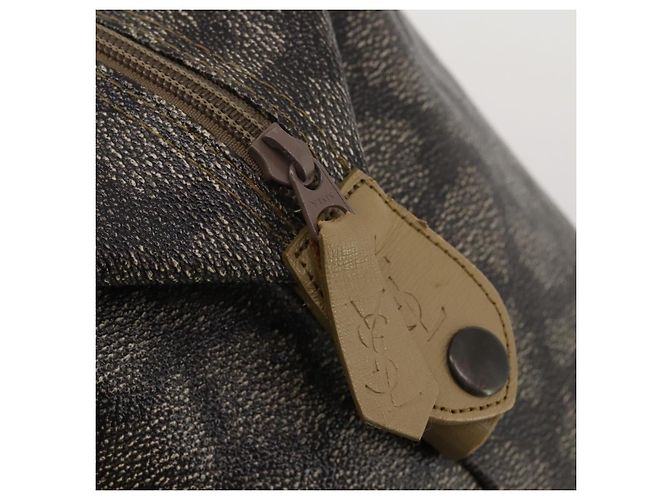 Borsa Boston SAINT LAURENT PVC Leather Gray Beige Auth ep15716 Marrone - vista 11