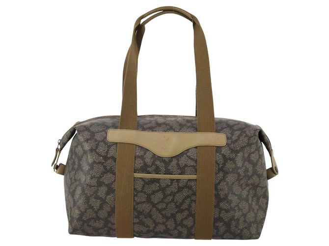 Borsa Boston SAINT LAURENT PVC Leather Gray Beige Auth ep15716 Marrone - vista 13