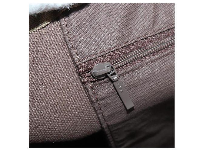 Borsa Boston SAINT LAURENT PVC Leather Gray Beige Auth ep15716 Marrone - vista 20