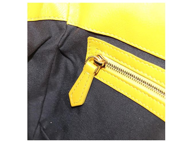 Borsa a spalla FENDI Zucca Mamma Baguette in pelle Gialla 8BR600 Auth yk20853SAM Giallo - vista 26