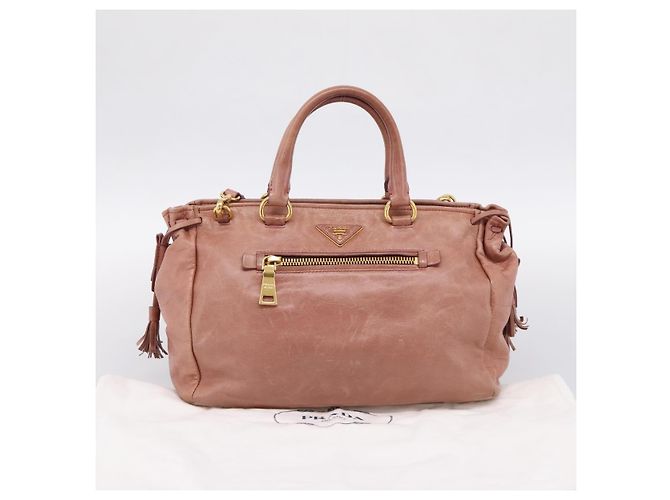Borsa a mano PRADA in pelle 2way Pink Gold Auth ka5955V Rosa D'oro - vista 12