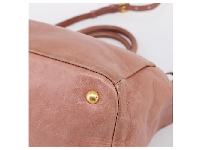Borsa a mano PRADA in pelle 2way Pink Gold Auth ka5955V Rosa D'oro - vista 16