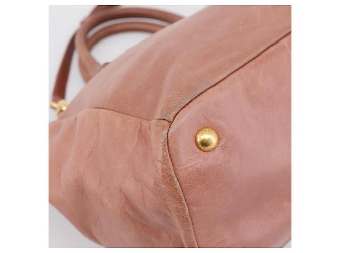 Borsa a mano PRADA in pelle 2way Pink Gold Auth ka5955V Rosa D'oro - vista 17