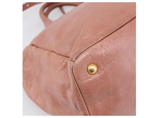 Borsa a mano PRADA in pelle 2way Pink Gold Auth ka5955V Rosa D'oro - vista 19