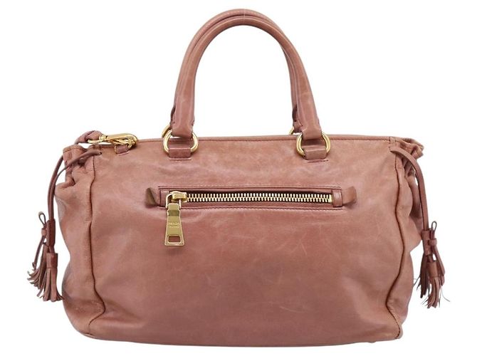 Borsa a mano PRADA in pelle 2way Pink Gold Auth ka5955V Rosa D'oro - vista 2