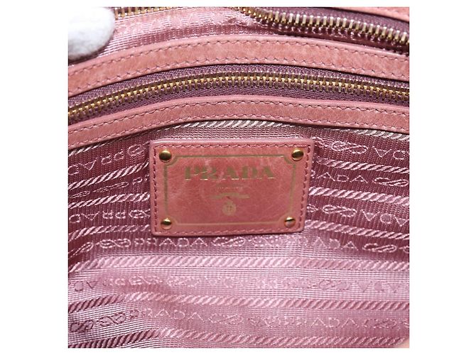 Borsa a mano PRADA in pelle 2way Pink Gold Auth ka5955V Rosa D'oro - vista 21