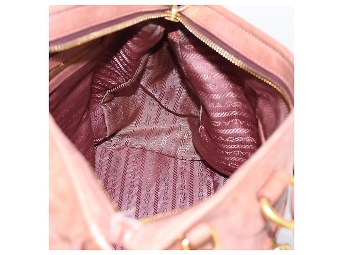 Borsa a mano PRADA in pelle 2way Pink Gold Auth ka5955V Rosa D'oro - vista 22