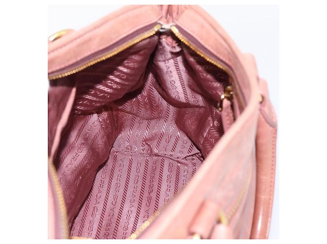 Borsa a mano PRADA in pelle 2way Pink Gold Auth ka5955V Rosa D'oro - vista 23
