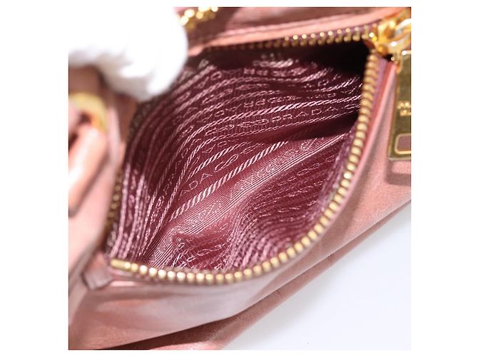Borsa a mano PRADA in pelle 2way Pink Gold Auth ka5955V Rosa D'oro - vista 26