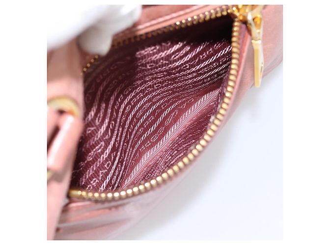 Borsa a mano PRADA in pelle 2way Pink Gold Auth ka5955V Rosa D'oro - vista 27