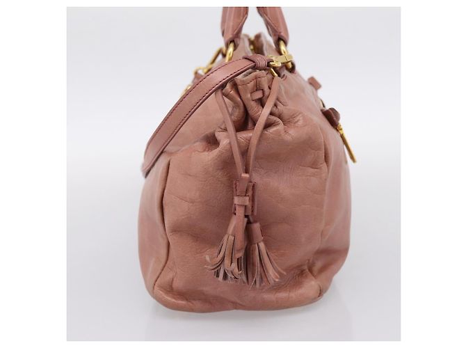 Borsa a mano PRADA in pelle 2way Pink Gold Auth ka5955V Rosa D'oro - vista 4