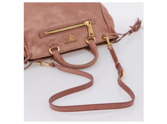 Borsa a mano PRADA in pelle 2way Pink Gold Auth ka5955V Rosa D'oro - vista 8
