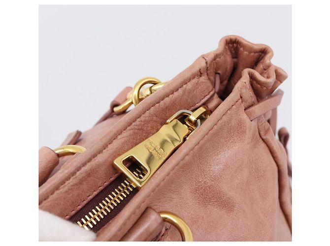 Borsa a mano PRADA in pelle 2way Pink Gold Auth ka5955V Rosa D'oro - vista 9