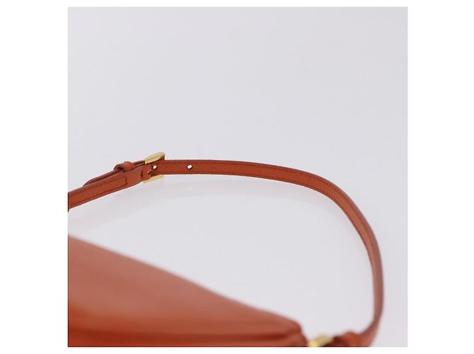 PRADA Accessory Pouch Saffiano leather Orange Gold Auth 200537V Golden - view 14