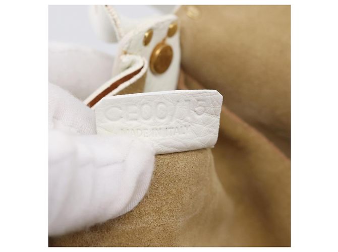 Céline CELINE Schultertasche aus Leder Gold Weiß authentisch 201963 Golden - Ansicht 12