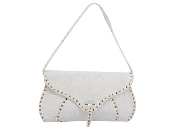 Céline CELINE Schultertasche aus Leder Gold Weiß authentisch 201963 Golden - Ansicht 13