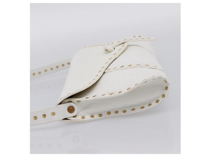 Céline CELINE Schultertasche aus Leder Gold Weiß authentisch 201963 Golden - Ansicht 3