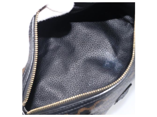 Céline Borsa a mano CELINE Macadam PVC Pelle Nero Tono Oro Auth 202048V - vista 11