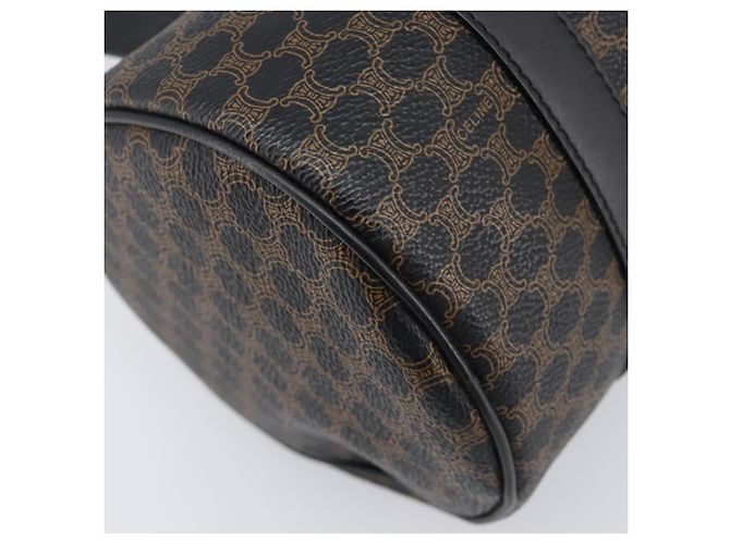 Céline Borsa a mano CELINE Macadam PVC Pelle Nero Tono Oro Auth 202048V - vista 16