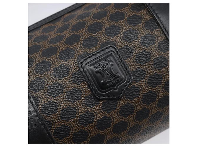 Céline Borsa a mano CELINE Macadam PVC Pelle Nero Tono Oro Auth 202048V - vista 17