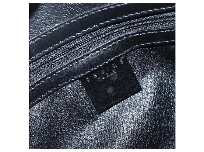 Céline Borsa a mano CELINE Macadam PVC Pelle Nero Tono Oro Auth 202048V - vista 18