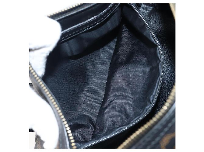 Céline Borsa a mano CELINE Macadam PVC Pelle Nero Tono Oro Auth 202048V - vista 22