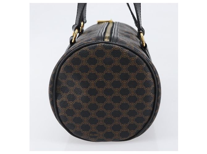 Céline Borsa a mano CELINE Macadam PVC Pelle Nero Tono Oro Auth 202048V - vista 3