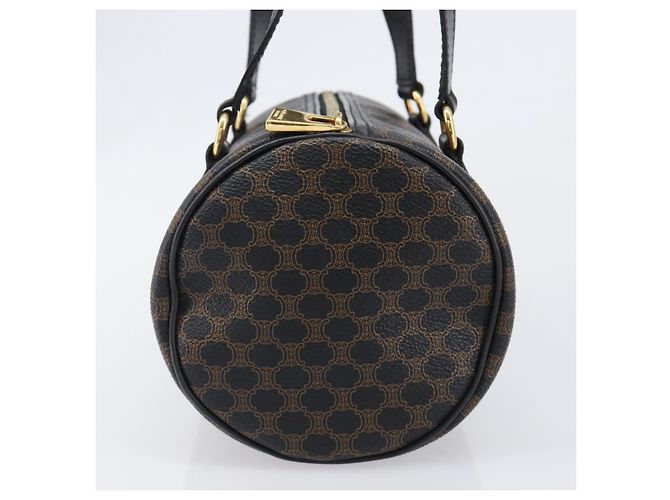 Céline Borsa a mano CELINE Macadam PVC Pelle Nero Tono Oro Auth 202048V - vista 4