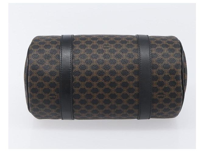 Céline Borsa a mano CELINE Macadam PVC Pelle Nero Tono Oro Auth 202048V - vista 5