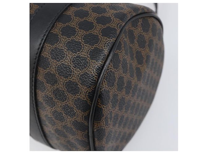 Céline Borsa a mano CELINE Macadam PVC Pelle Nero Tono Oro Auth 202048V - vista 9