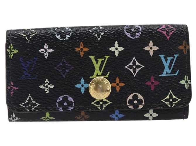 LOUIS VUITTON Multicolor Multicles 4 Key Case Black M93732 LV Auth hk4079 Nero - vista 13