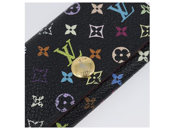 LOUIS VUITTON Multicolor Multicles 4 Key Case Black M93732 LV Auth hk4079 Nero - vista 17