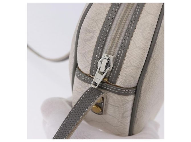 Sac à épaule Christian Dior Honeycomb Canvas PVC White Gold Auth ka5960 Blanc Doré - vue 10