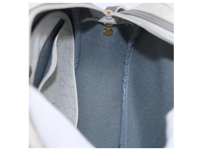 Sac à épaule Christian Dior Honeycomb Canvas PVC White Gold Auth ka5960 Blanc Doré - vue 18