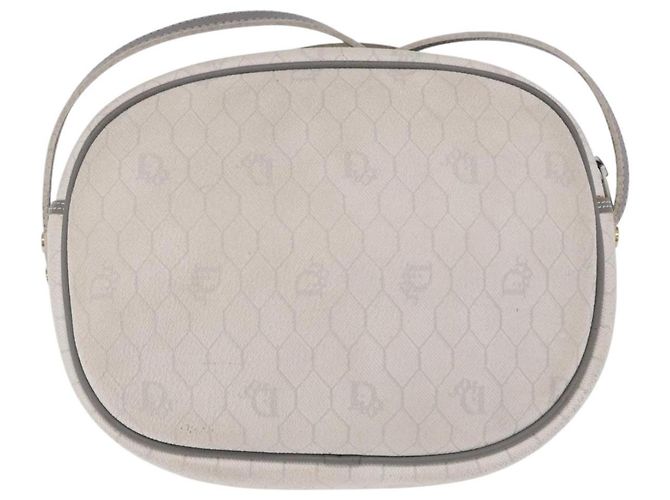 Sac à épaule Christian Dior Honeycomb Canvas PVC White Gold Auth ka5960 Blanc Doré - vue 2