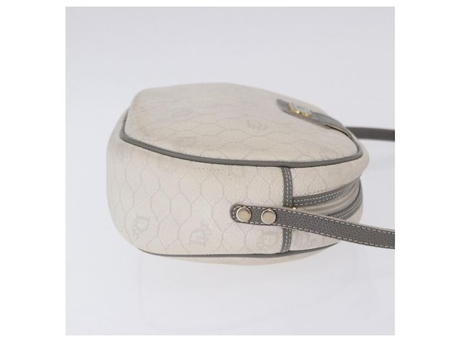 Sac à épaule Christian Dior Honeycomb Canvas PVC White Gold Auth ka5960 Blanc Doré - vue 3