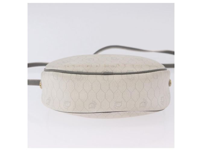 Sac à épaule Christian Dior Honeycomb Canvas PVC White Gold Auth ka5960 Blanc Doré - vue 5