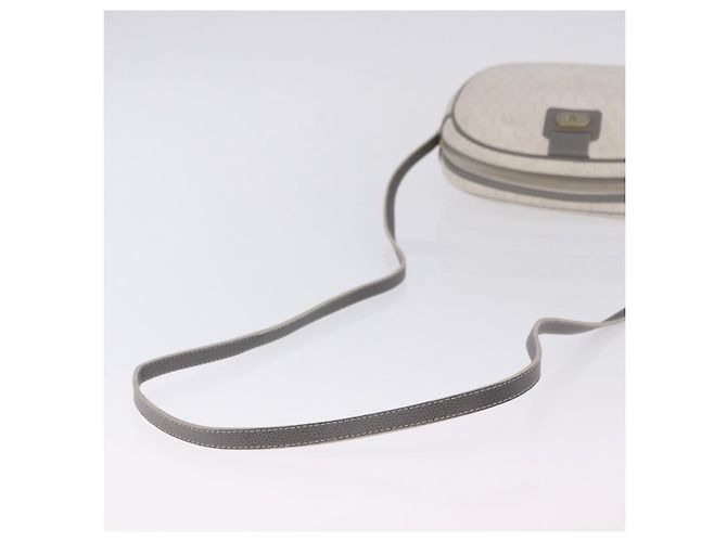 Sac à épaule Christian Dior Honeycomb Canvas PVC White Gold Auth ka5960 Blanc Doré - vue 7