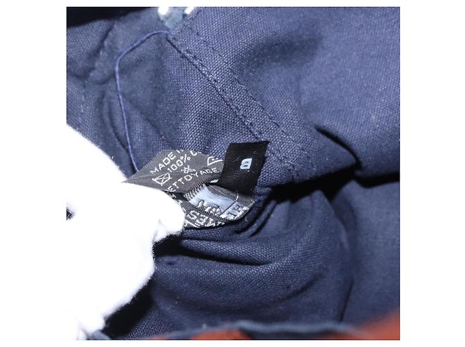 Hermès Borsa HERMES Fourre Tout PM cotone Navy Silver Auth 199880 Argento Blu navy - vista 12