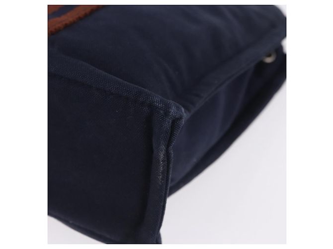 Hermès Borsa HERMES Fourre Tout PM cotone Navy Silver Auth 199880 Argento Blu navy - vista 14