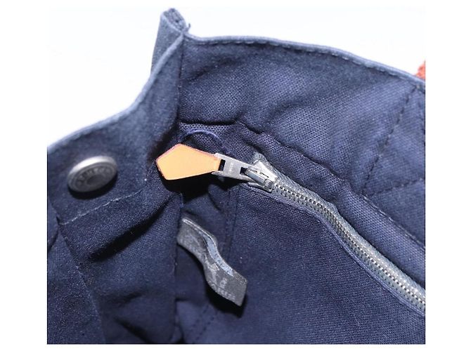 Hermès Borsa HERMES Fourre Tout PM cotone Navy Silver Auth 199880 Argento Blu navy - vista 20