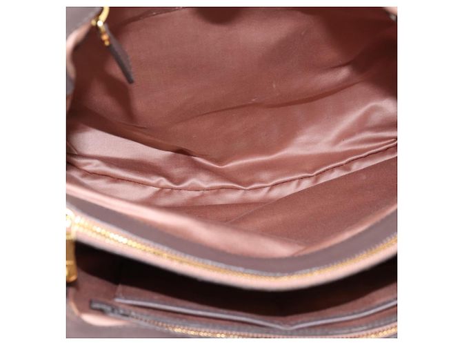Borsa a mano Miu Miu Matelassé in pelle 2way Grigio Tono Oro Auth 199342A Marrone - vista 11
