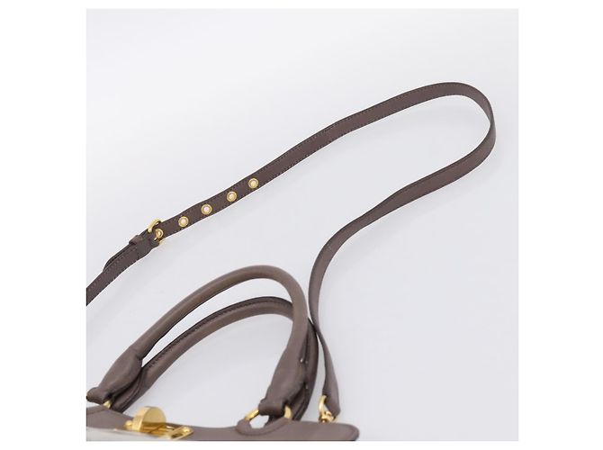 Borsa a mano Miu Miu Matelassé in pelle 2way Grigio Tono Oro Auth 199342A Marrone - vista 14