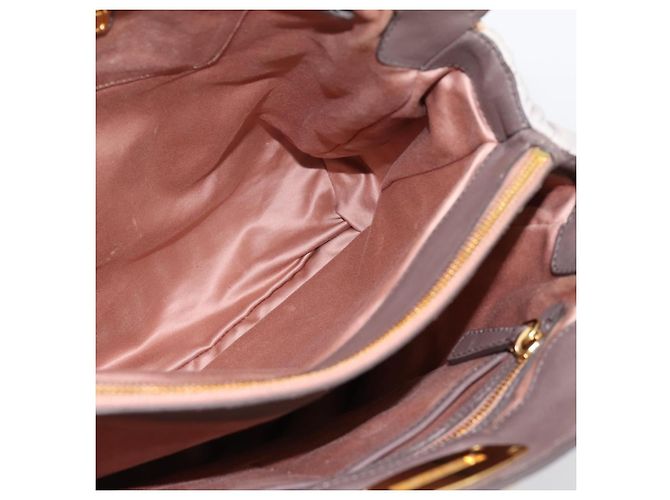 Borsa a mano Miu Miu Matelassé in pelle 2way Grigio Tono Oro Auth 199342A Marrone - vista 21