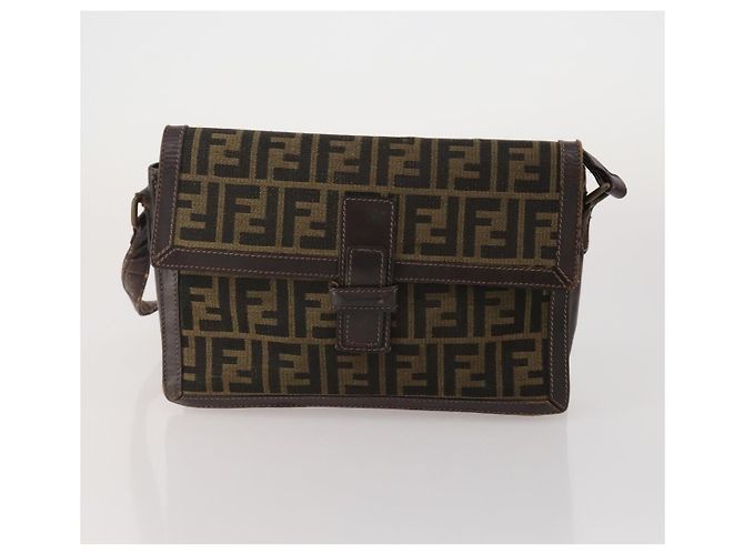 FENDI Celine MCM Borsa Clutch Borsa a Tracolla Canvas Pelle Set di 5 Marrone Autentica gh2229 - vista 2
