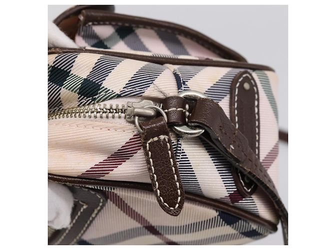 Borsa a tracolla BURBERRY Nova Check Blue Label Canvas Beige Silver Auth bs36934 Argento - vista 10