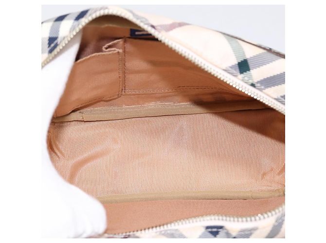 Borsa a tracolla BURBERRY Nova Check Blue Label Canvas Beige Silver Auth bs36934 Argento - vista 11