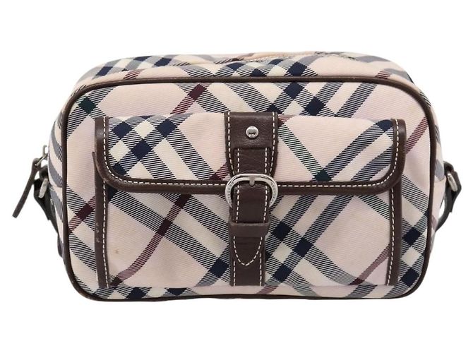Borsa a tracolla BURBERRY Nova Check Blue Label Canvas Beige Silver Auth bs36934 Argento - vista 13