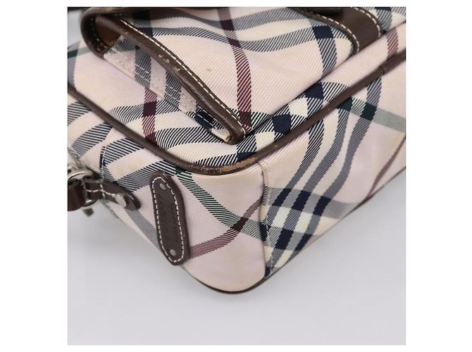 Borsa a tracolla BURBERRY Nova Check Blue Label Canvas Beige Silver Auth bs36934 Argento - vista 14